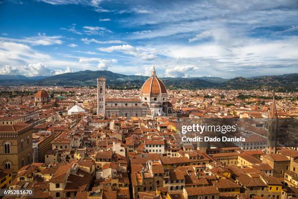 florence panorama - vecchio stile stock-fotos und bilder