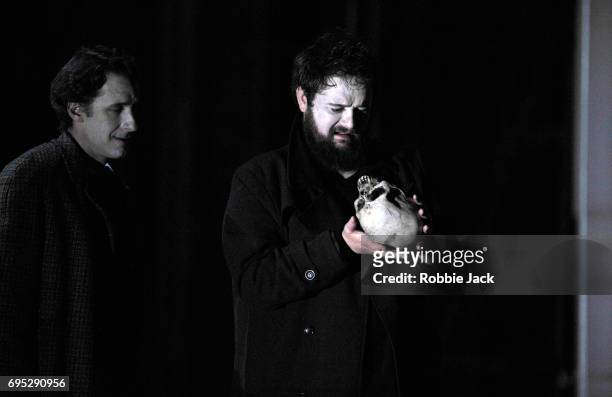 Jacques Imbrailo as Horatio and Allan Clayton as Hamlet in Glyndebourne's production of Brett Dean's Hamlet directed by Neil Armfield and conducted...
