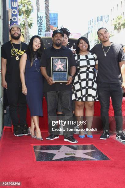 Ice Cube and family attend a Ceremony Honoring Ice Cube With Star On The Hollywood Walk Of Fame on June 12, 2017 in Hollywood, California.