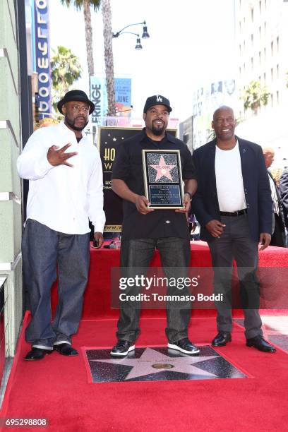 Ice Cube and John Singleton attend a Ceremony Honoring Ice Cube With Star On The Hollywood Walk Of Fame on June 12, 2017 in Hollywood, California.
