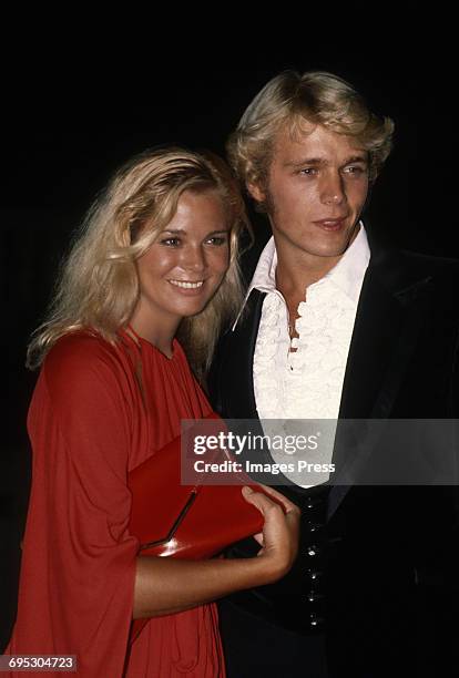 John Schneider and Melinda Naud attend the 31st Annual Primetime Emmy Awards circa 1979 in Pasadena, California.