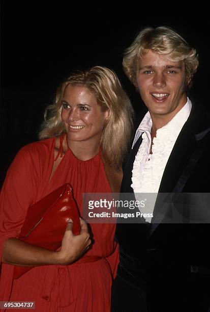 John Schneider and Melinda Naud attend the 31st Annual Primetime Emmy Awards circa 1979 in Pasadena, California.