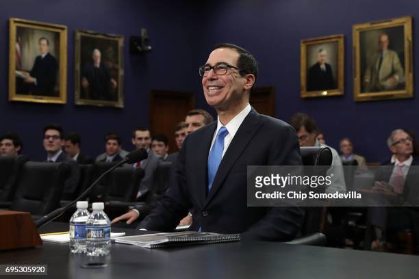 Treasury Secretary Steven Mnuchin testifies before the House Appropriations Committee's Financial Services and General Government Subcommittee in the...