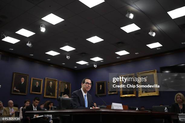 Treasury Secretary Steven Mnuchin testifies before the House Appropriations Committee's Financial Services and General Government Subcommittee in the...