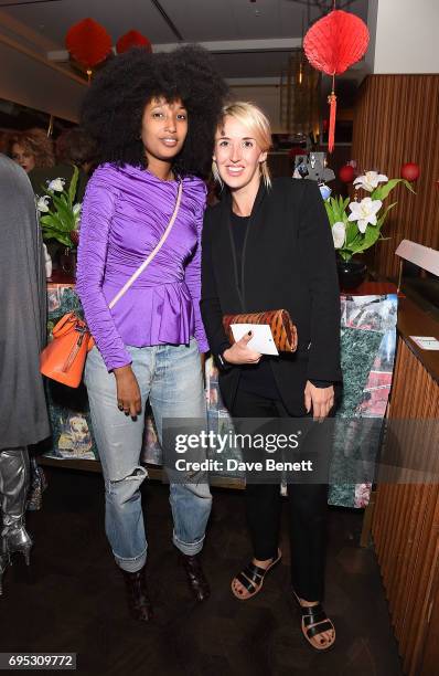 Julia Sarr-Jamois and Holly Shackleton attends Choreomania by the Theo Adams Company at Hoi Polloi, Ace hotel on June 12, 2017 in London, England.