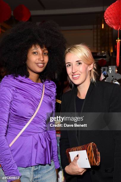 Julia Sarr-Jamois and Holly Shackleton attends Choreomania by the Theo Adams Company at Hoi Polloi, Ace hotel on June 12, 2017 in London, England.
