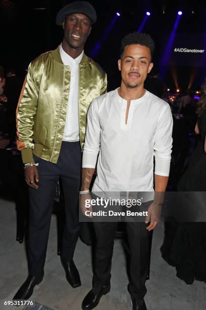 Vincent Dery and Nico Sereba of Nico & Vinz attend the UNAIDS Gala during Design Miami / Basel 2017 on June 12, 2017 in Basel, Switzerland.