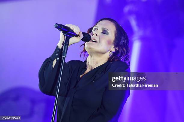 Alison Moyet performs an intimate gig at Round Chapel, Hackney for Amazon Prime Live Events on June 12, 2017 in London, England.