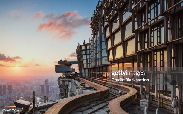 flat roof of the jinmao tower - china modern city bildbanksfoton och bilder