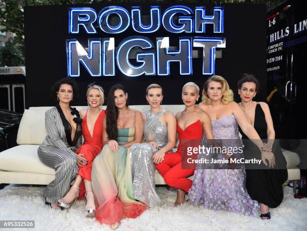 Ilana Glazer, Kate McKinnon, Demi Moore, Scarlett Johansson, Zoe Kravitz, Jillian Bell and Lucia Aniello attend New York Premiere of Sony's ROUGH...