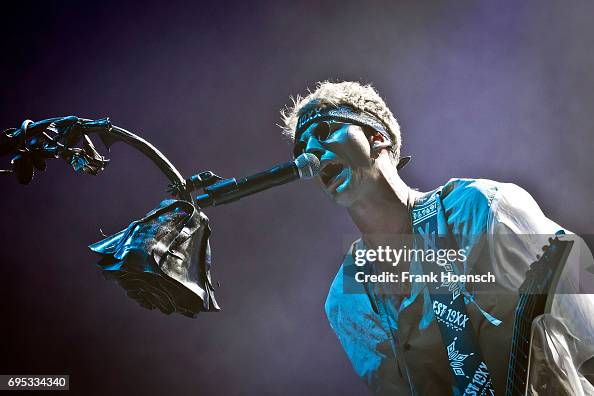 Mk Rapper American rapper Machine Gun Kelly performs live on stage in support ...