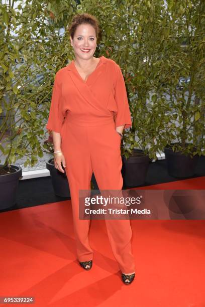 Muriel Baumeister attends the Cocktail prolonge to the Semi-Final Round Of Judging Of The International Emmy Awards 2017 on June 12, 2017 in Berlin,...