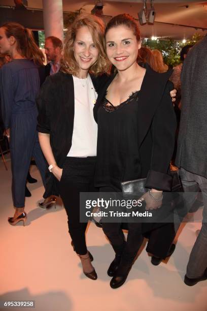 Chiara Schoras and Katharina Wackernagel attend the Cocktail prolonge to the Semi-Final Round Of Judging Of The International Emmy Awards 2017 on...