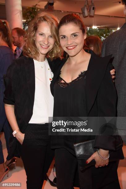 Chiara Schoras and Katharina Wackernagel attend the Cocktail prolonge to the Semi-Final Round Of Judging Of The International Emmy Awards 2017 on...