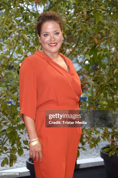 Muriel Baumeister attends the cocktail prolonge to the semi-final round of judging of the International Emmy Awards 2017 on June 12, 2017 in Berlin,...