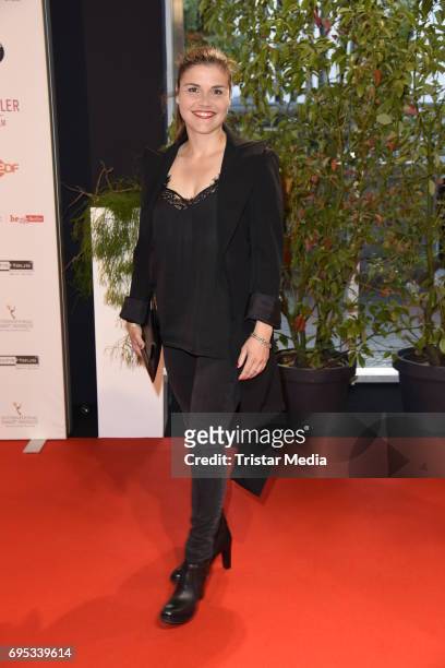 Katharina Wackernagel attends the Cocktail prolonge to the Semi-Final Round of Judging of the International Emmy Awards 2017 on June 12, 2017 in...