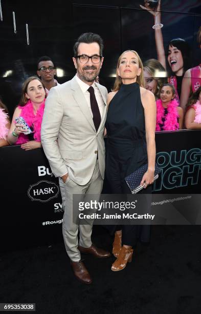 Ty Burrell and Holly Burrell attend New York Premiere of Sony's ROUGH NIGHT presented by SVEDKA Vodka at AMC Lincoln Square Theater on June 12, 2017...