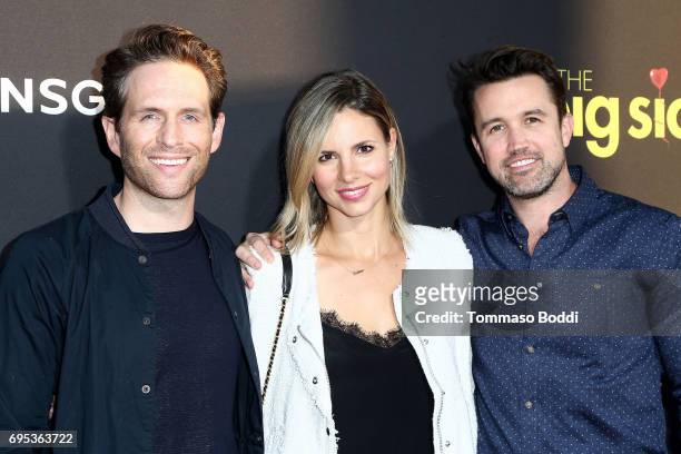 Glenn Howerton, Jill Latiano and Rob McElhenney attend the Premiere Of Amazon Studios And Lionsgate's "The Big Sick" at ArcLight Hollywood on June...