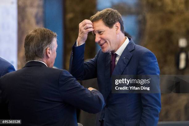 Coordination Commission Chair Alexander Zhukov talks prior to the planery session of 2nd Meeting of the IOC Coordination Commission for the XXIV...