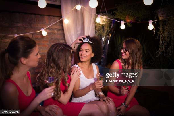 they are more than bridesmaids - the bride and the bachelors stock pictures, royalty-free photos & images