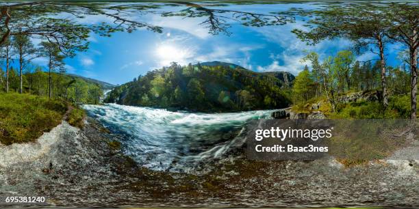 360 degree view - norwegian nature - 360 images fotografías e imágenes de stock