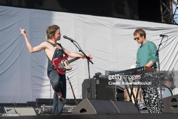 Nick Allbrook and Jay Watson of Pond perform on stage during Primavera Sound Festival 2017 Day 4 at Parc del Forum on June 3, 2017 in Barcelona,...