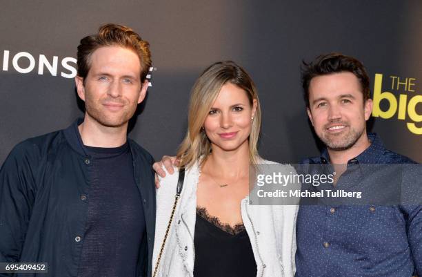 Glenn Howerton, Jill Latiano and Rob McElhenney attend the Premiere Of Amazon Studios And Lionsgate's 'The Big Sick' at ArcLight Hollywood on June...