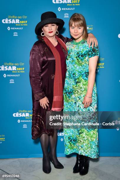 Catherine Jacob and Annika Berg attend 'Les Nuits en Or 2017' Dinner Gala, at Unesco on June 12, 2017 in Paris, France.