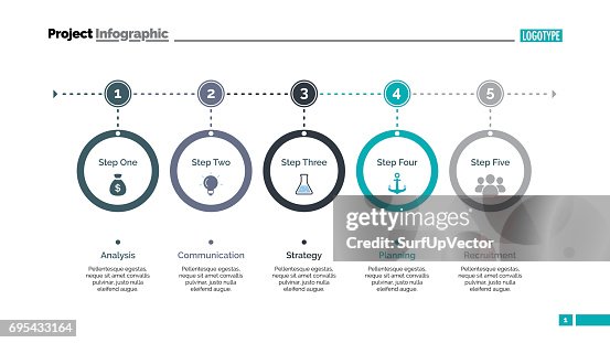 Five Step Process Chart Slide Template High-Res Vector Graphic - Getty ...