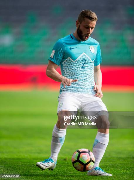 Nejc Skubic of Slovenia in action during football match between National teams of Slovenia and Malta in Round of FIFA World Cup Russia 2018...