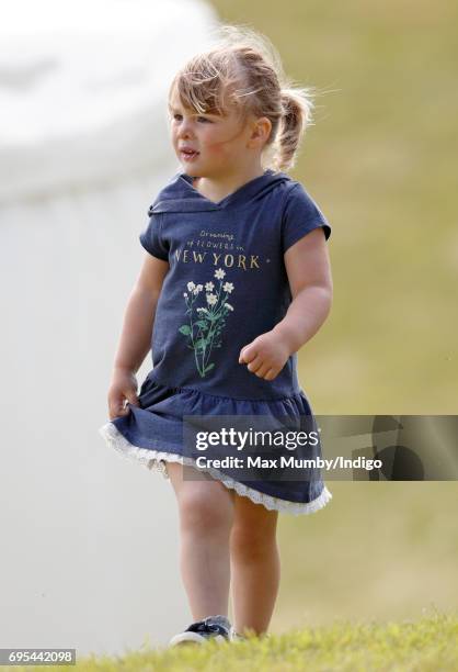 Mia Tindall attends the Maserati Royal Charity Polo Trophy Match during the Gloucestershire Festival of Polo at the Beaufort Polo Club on June 11,...