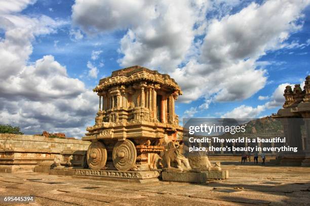 stone chariot of vittahala temple, hampi, india - humpi stock pictures, royalty-free photos & images