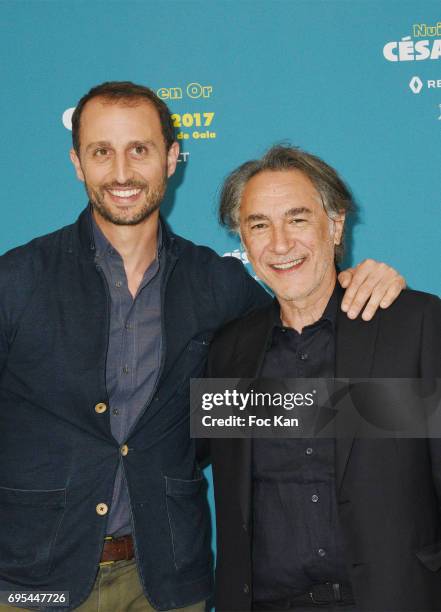 Arie Elmaleh and director/actor Richard Berry attend 'Les Nuits en Or 2017' Dinner Gala - Photocall at UNESCO on June 12, 2017 in Paris, France.