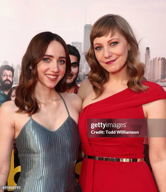 Actor Zoe Kazan and actor/ producer Emily V. Gordon attend Amazon Studios And Lionsgate Present The LA Premiere Of "THE BIG SICK" at the ArcLight...