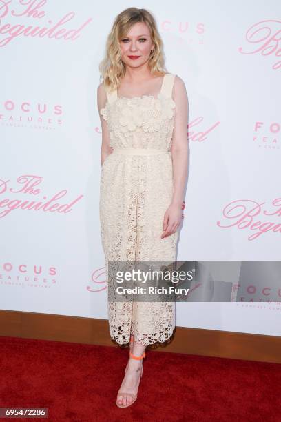 Actor Kirsten Dunst attends the premiere of Focus Features' "The Beguiled" at Directors Guild Of America on June 12, 2017 in Los Angeles, California.