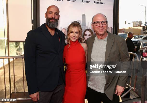 Amazon Studios' Worldwide Head of Motion Pictures Jason Ropell, actor Holly Hunter, and Amazon Studios' Head of Movie Marketing & Distribution Bob...