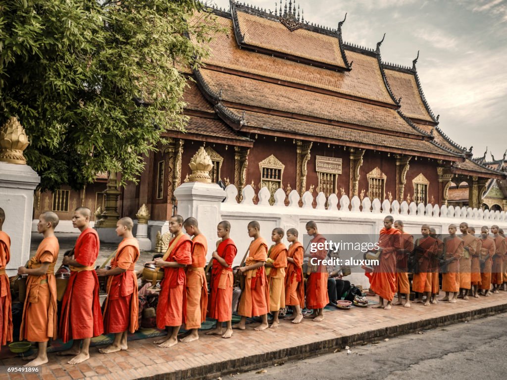 Alms Giving ceremony in Luang Prabang Laos
