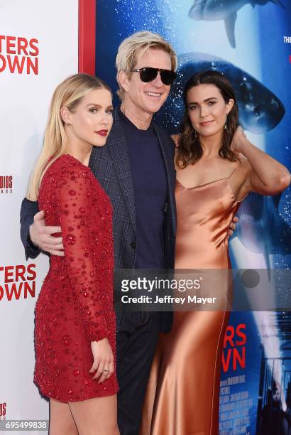 Actors Claire Holt, Matthew Modine and Mandy Moore attend the Premiere Of Dimension Films' '47 Meters Down' at Regency Village Theatre on June 12,...