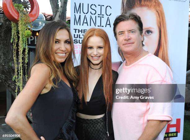 Jaclynn Jarrett, Madelaine Petsch and Jimmy Sommers attend the Popular X Wildfox Cover Launch Event For Madelaine Petsch in Los Angeles on June 12,...