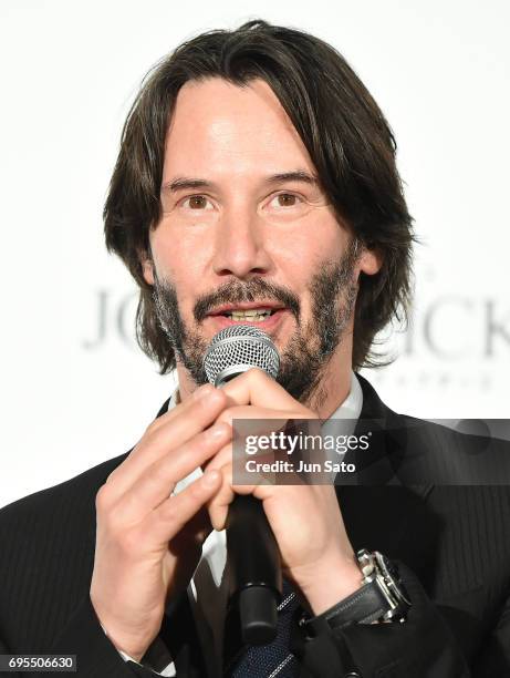 Keanu Reeves attends the Japan premiere of 'John Wick: Chapter 2' at Roppongi Hills on June 13, 2017 in Tokyo, Japan.