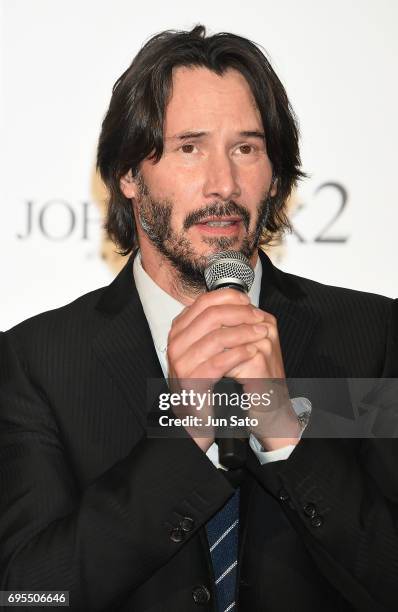 Keanu Reeves attends the Japan premiere of 'John Wick: Chapter 2' at Roppongi Hills on June 13, 2017 in Tokyo, Japan.