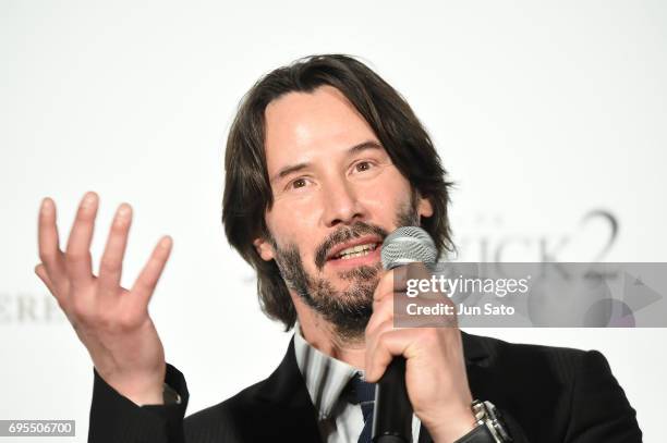 Keanu Reeves attends the Japan premiere of 'John Wick: Chapter 2' at Roppongi Hills on June 13, 2017 in Tokyo, Japan.