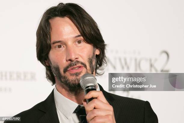 Keanu Reeves attends the Japan premiere of 'John Wick: Chapter 2' at Roppongi Hills on June 13, 2017 in Tokyo, Japan.