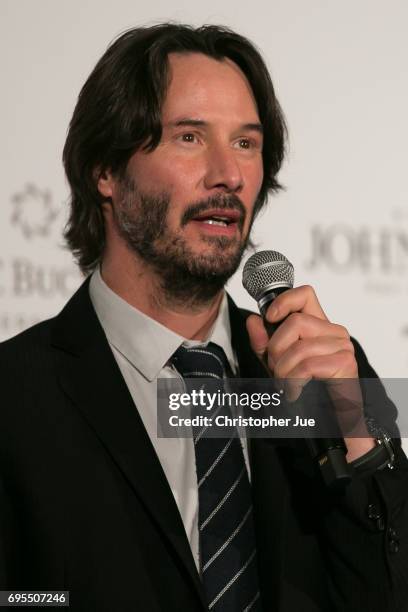 Keanu Reeves attends the Japan premiere of 'John Wick: Chapter 2' at Roppongi Hills on June 13, 2017 in Tokyo, Japan.