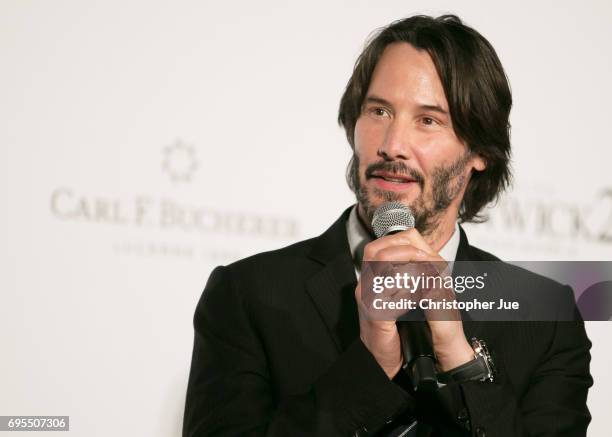 Keanu Reeves attends the Japan premiere of 'John Wick: Chapter 2' at Roppongi Hills on June 13, 2017 in Tokyo, Japan.