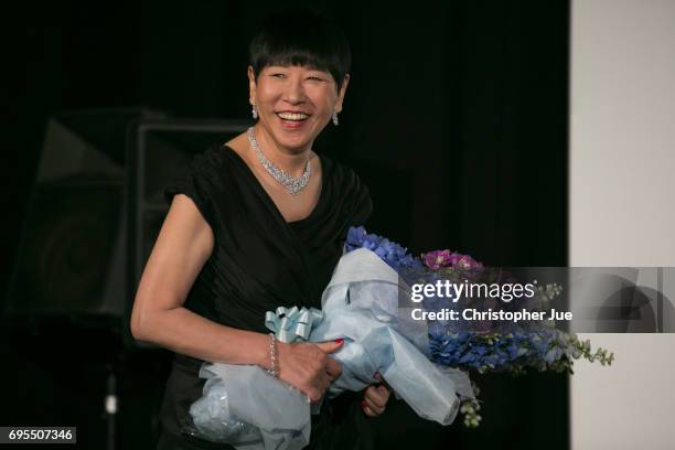 Akiko Wada attends the Japan premiere of 'John Wick: Chapter 2' at Roppongi Hills on June 13, 2017 in Tokyo, Japan.