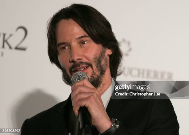 Keanu Reeves attends the Japan premiere of 'John Wick: Chapter 2' at Roppongi Hills on June 13, 2017 in Tokyo, Japan.