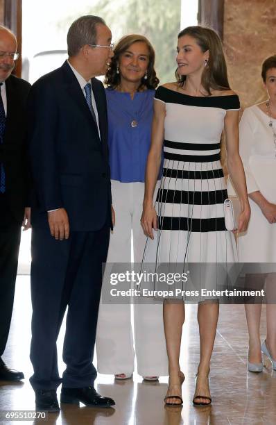 Queen Letizia of Spain attends UNICEF Awards 2017 to Ban Ki-moon at CSIC headquaters on June 13, 2017 in Madrid, Spain.