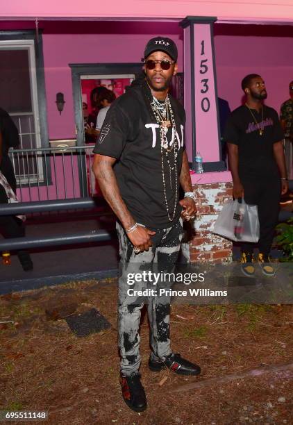 Rapper 2 Chainz attends His Private Listening Party at The Pink Trap House on June 12, 2017 in Atlanta, Georgia.