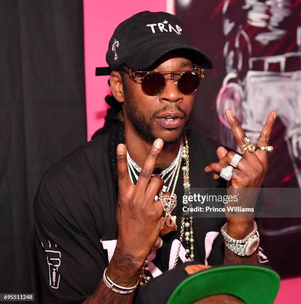 Rapper 2 Chainz attends His Private Listening Party at The Pink Trap House on June 12, 2017 in Atlanta, Georgia.